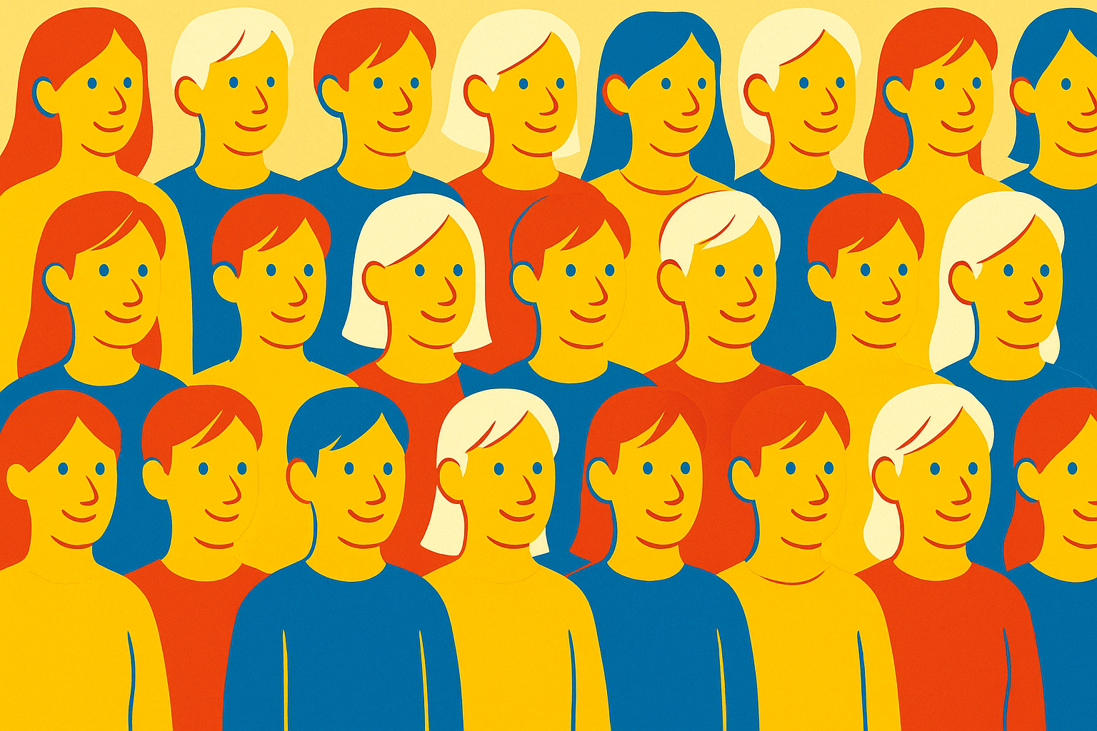 Illustration einer Gruppe von Menschen im HCA-Stil