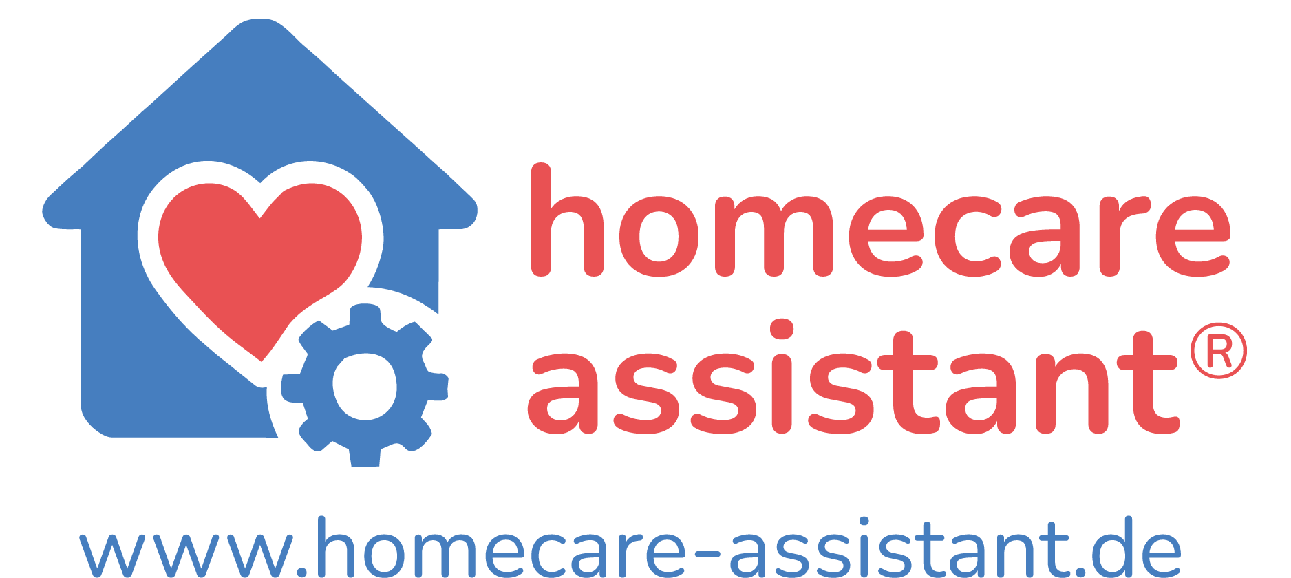 Farbiges Logo des Homecare Assistant mit Webadresse